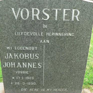 VORSTER Jakobus Johannes 1929-1990