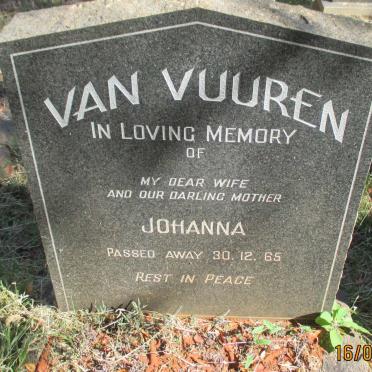 VUUREN Johanna, van -1965