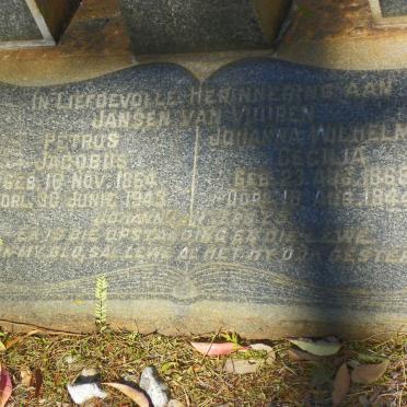 VUUREN Petrus Jacobus, Jansen van 1864-1943 &amp; Johanna Wilhelmina Cecilia 186?-1944