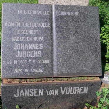 VUUREN Johannes Jurgens, Jansen van 1903-1981