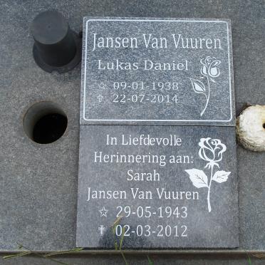 VUUREN Lukas Daniel, Jansen van 1938-2014 :: VUUREN Sarah, Jansen van 1943-2012