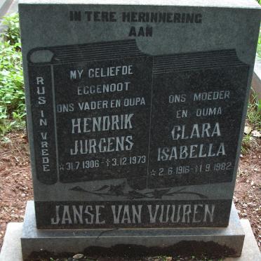 VUUREN Hendrik Jurgens, Janse van 1906-1973 &amp; Clara Isabella 1916-1982