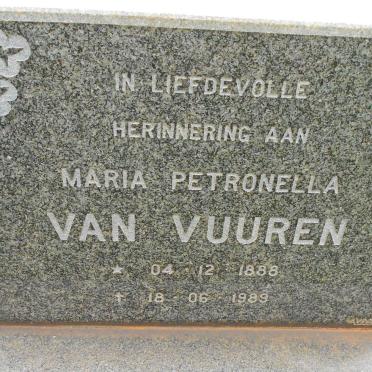 VUUREN Maria Petronella, van 1888-1989