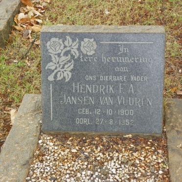 VUUREN Hendrik F.A., Jansen van 1900-1952