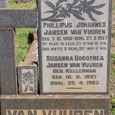 VUUREN Phillipus Johannes, Jansen van 1892-1957 &amp; Susanna Dorothea KELLERMAN 1897-1963