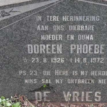 VRIES Doreen Phoebe, de 1926-1972
