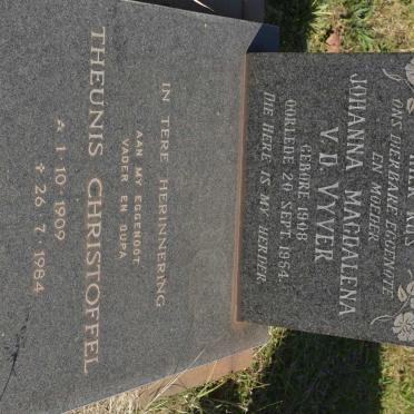 VYVER Theunis Christoffel, v.d. 1909-1984 &amp; Johanna Magdalena 1908-1954