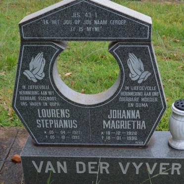 VYVER Lourens Stephanus, van der 1927-1993 &amp; Johanna Magrietha 1926-1996