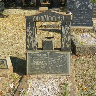 VYVER Frederick Hendrik, v.d. -1946