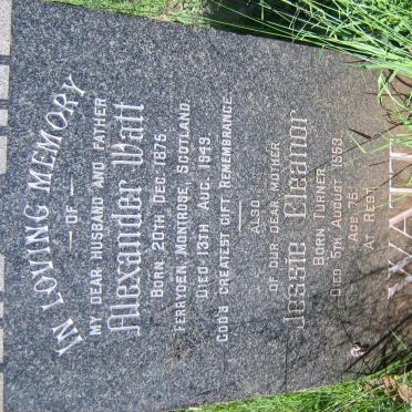 WATT Alexander 1875-1949 &amp; Jessie Eleanor TURNER -1953