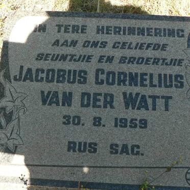 WATT Jacobus Cornelius, van der -1959