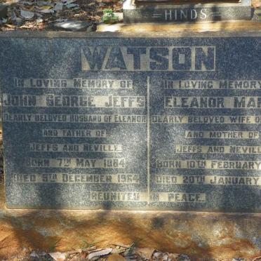WATSON John George Jeffs 1884-1964 &amp; Eleanor Maria 1875-1956