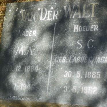 WALT M.A., van der 1884-1946 &amp; S.C. LABUSCHAGNE 1885-1962