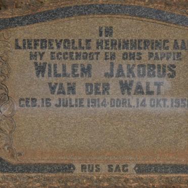 WALT Willem Jakobus, van der 1914-1956