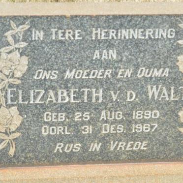 WALT Elizabeth, v.d. 1890-1967