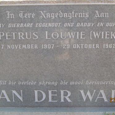 WALT Petrus Louwie, van der 1907-1962