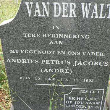 WALT Andries Petrus Jacobus, van der 1960-1995