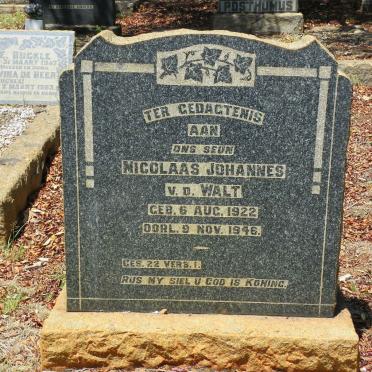 WALT Nicolaas Johannes, v.d. 1922-1946