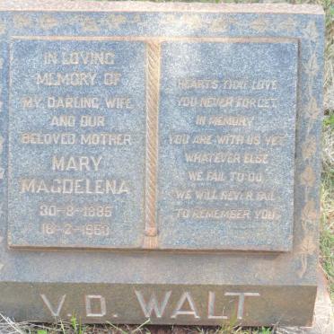 WALT Mary Magdelena, v.d. 1885-1953