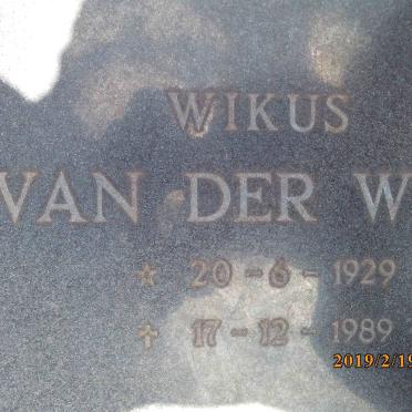 WALT Wikus, van der 1929-1989