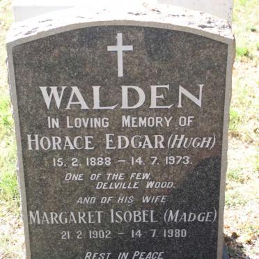WALDEN Horace Edgar 1888-1973 &amp; Margaret Isobel 1902-1980