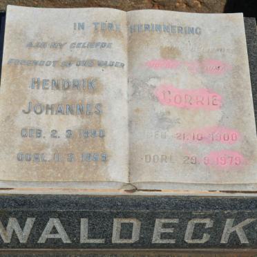 WALDECK Hendrik Johannes 1890-1958 &amp; Corrie 1900-1979