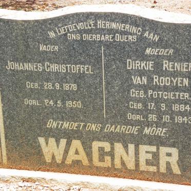 WAGNER Johannes Christoffel 1878-1950 &amp; Dirkie Renier Van Rooyen POTGIETER 1884-1943