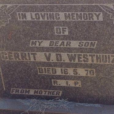 WESTHUIZEN Gerrit, v.d. -1970