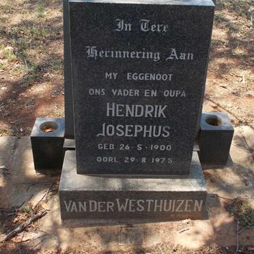 WESTHUIZEN Hendrik Josephus, van der 1900-1975