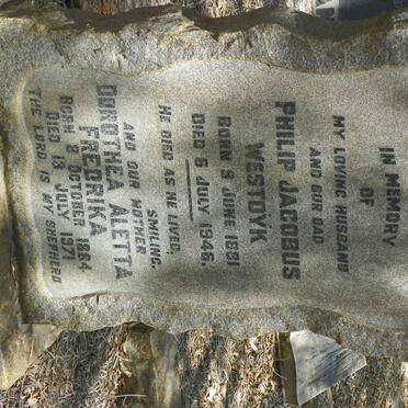 WESTDYK Philip Jacobus 1881-1946 &amp; Dorothea Aletta Fredrika 1884-1971