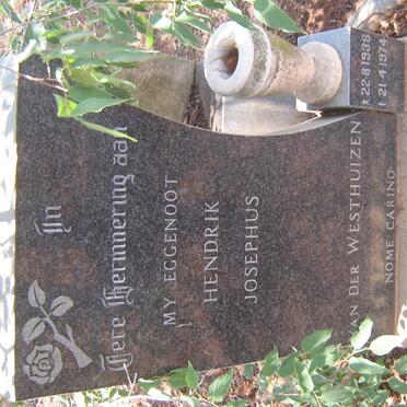 WESTHUIZEN Hendrik Josephus, van der 1938-1974