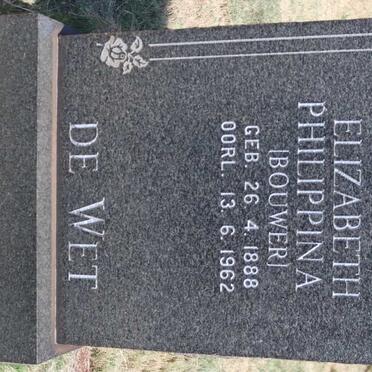WET Elizabeth Philippina, de nee BOUWER 1888-1962