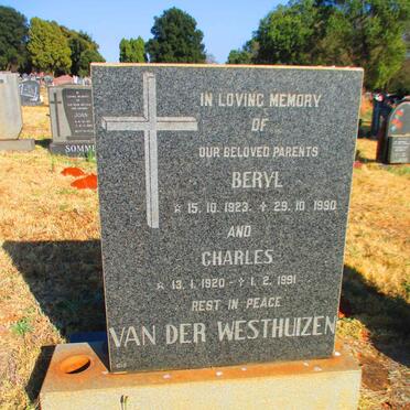 WESTHUIZEN Charles, van der 1920-1991 &amp; Beryl 1923-1990