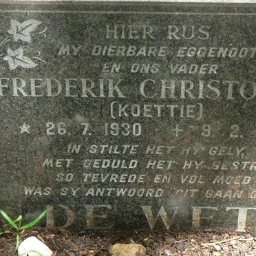 WET Frederik Christoffel, de 1930-1973