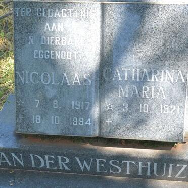 WESTHUIZEN Nicolaas, van der 1917-1994 &amp; Catharina Maria 1921-