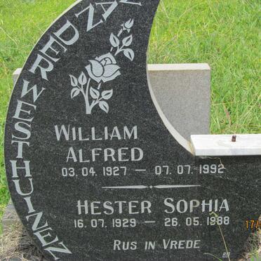 WESTHUIZEN William Alfred, van der 1927-1992 &amp; Hester Sophia 1929-1988