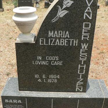 WESTHUIZEN Maria Elizabeth, van der 1904-1978