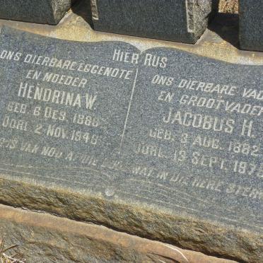 WESTHUIZEN Jacobus H., v.d. 1882-1975 &amp; Hendrina W. 1888-1948