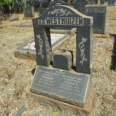 WESTHUIZEN Jacobus H., v.d. 1882-1975 &amp; Hendrina W. 1888-1948