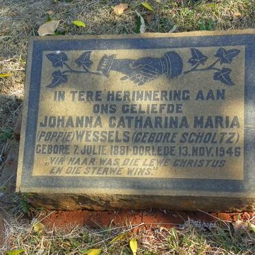 WESSELS Johanna Catharina Maria nee SCHOLTZ 1881-1946
