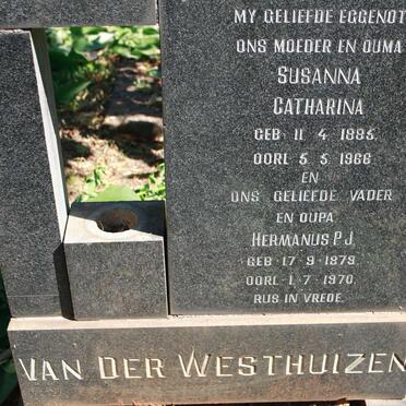 WESTHUIZEN Hermanus P.J., van der 1879-1970 &amp; Susanna Catharina 1885-1966