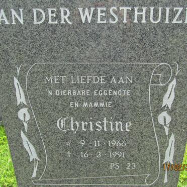 WESTHUIZEN Christine, van der 1966-1991