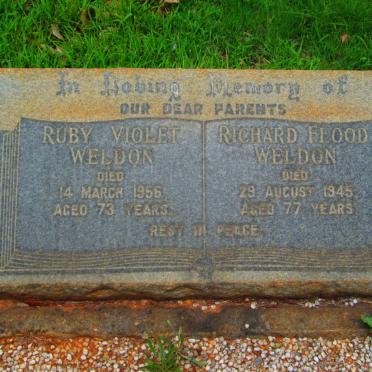 WELDON Richard Flood -1945 &amp; Ruby Violet -1956