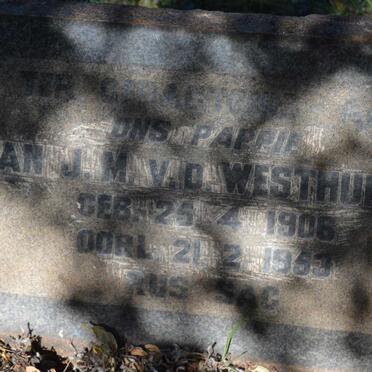 WESTHUIZEN Jan J.M., v.d. 1906-1953