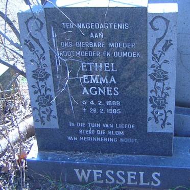 WESSELS Ethel Emma Agnes 1888-1985