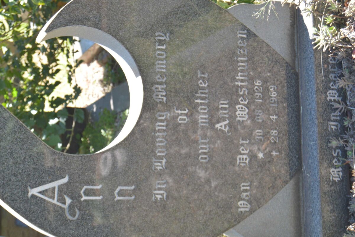 WESTHUIZEN Ann, van der 1926-1969