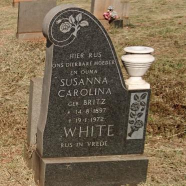 WHITE Susanna Carolina nee BRITZ 1897-1972
