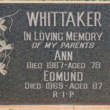 WHITTAKER Edmund -1969 &amp; Ann -1967
