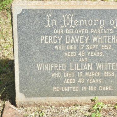WHITEHAIR Percy Davey -1952 &amp; Winifred Lilian -1958