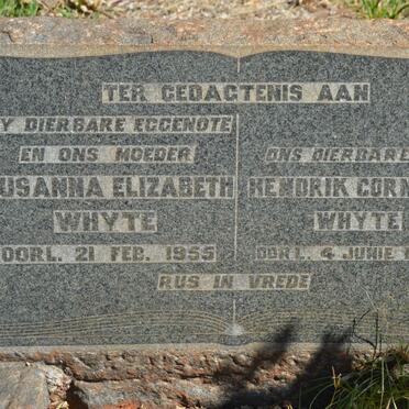 WHYTE Hendrik Cornelius -1963 &amp; Susanna Elizabeth -1955
